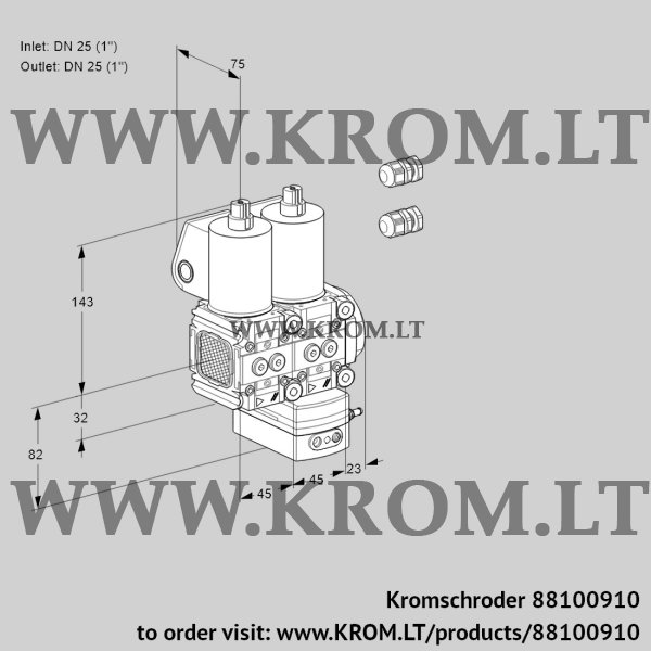 Kromschroder VCG 1E25R/25R05FNGEWL3/PPPP/PPPP, 88100910 air/gas ratio control, 88100910