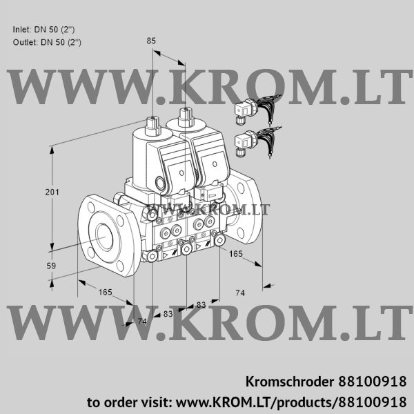 Kromschroder VCS 3E50F/50F05NNWGR8/PPPP/PPPP, 88100918 double solenoid valve, 88100918