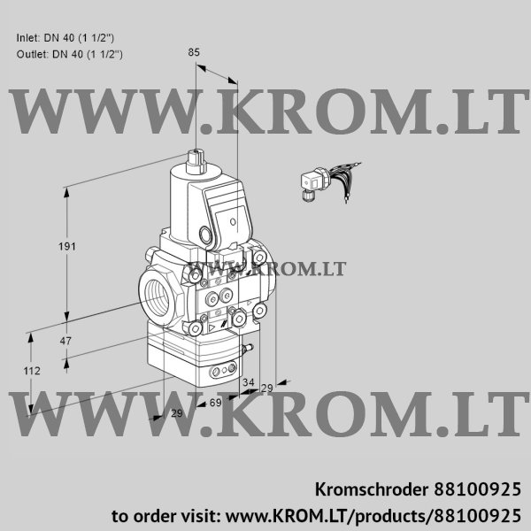 Kromschroder VAG 2E40R/40R05GEVWSR/PP/PP, 88100925 air/gas ratio control, 88100925