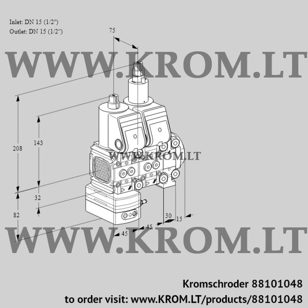 Kromschroder VCG 1E15R/15R05FGELVWR/PPPP/PPPP, 88101048 air/gas ratio control, 88101048