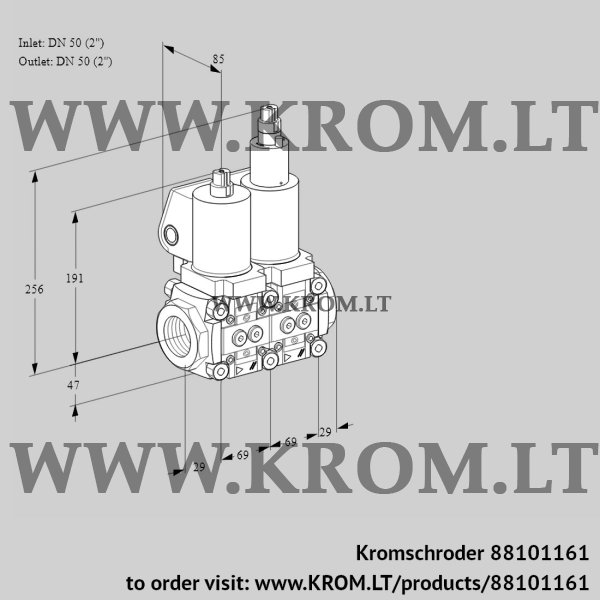 Kromschroder VCS 2T50N/50N05NLWSL/MMMM/PPPP, 88101161 double solenoid valve, 88101161