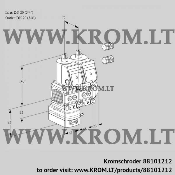 Kromschroder VCD 1E20R/20R05FD-100NKR3/PPPP/PPPP, 88101212 pressure regulator, 88101212