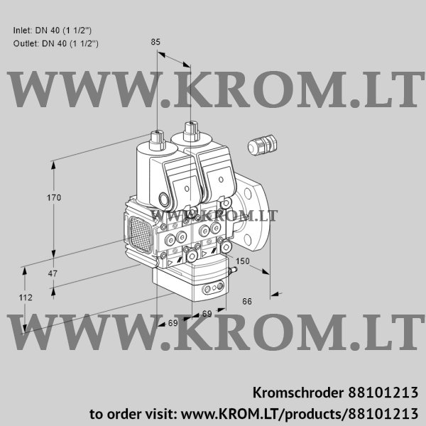 Kromschroder VCV 2E40F/40F05FNVKWR/PPPP/PPPP, 88101213 air/gas ratio control, 88101213