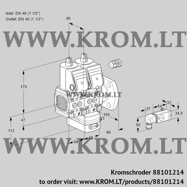 Kromschroder VCV 2E40F/40F05FNVKWR/2-PP/PPPP, 88101214 air/gas ratio control, 88101214