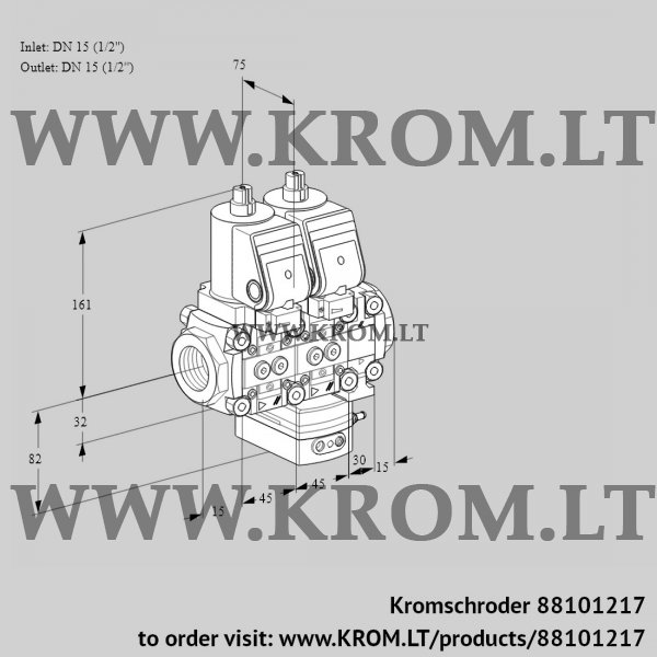 Kromschroder VCG 1T15N/15N05NGAVQSR/PPPP/PPPP, 88101217 air/gas ratio control, 88101217