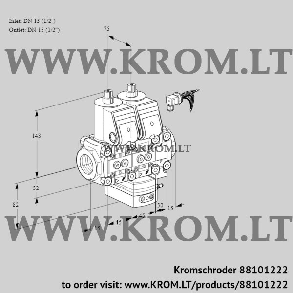 Kromschroder VCG 1E15R/15R05NGEVWR/PPPP/PPPP, 88101222 air/gas ratio control, 88101222