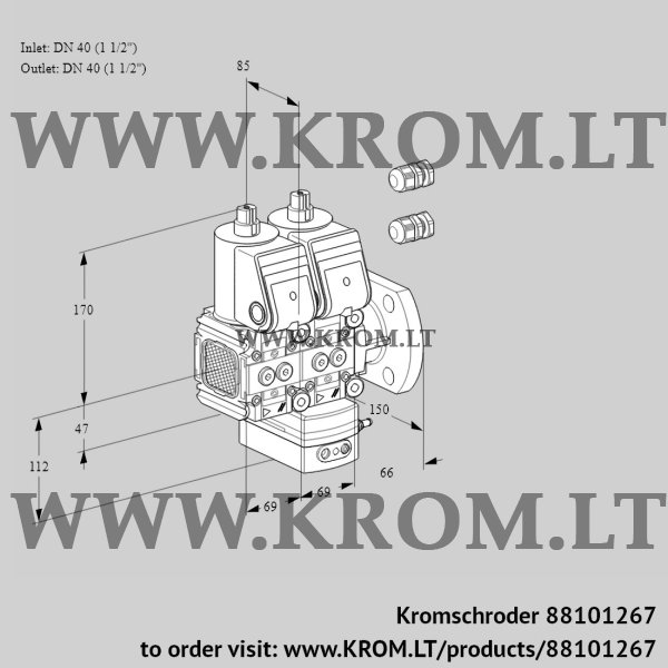 Kromschroder VCD 2E40F/40F05FND-100WR3/PPPP/PPPP, 88101267 pressure regulator, 88101267