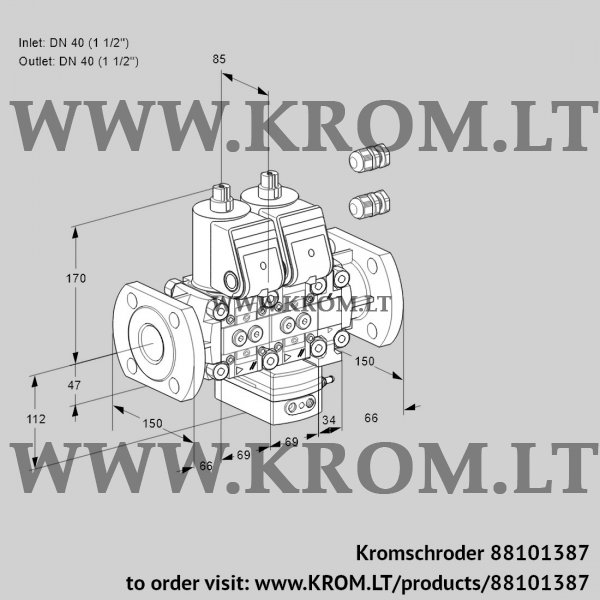 Kromschroder VCG 2E40F/40F05NGEVWR3/PPPP/PPPP, 88101387 air/gas ratio control, 88101387