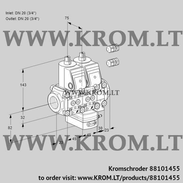 Kromschroder VCD 1E20R/20R05ND-50VWR3/PPPP/PPPP, 88101455 pressure regulator, 88101455