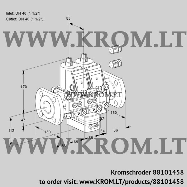 Kromschroder VCD 2E40F/40F05ND-50VWR3/PPPP/PPPP, 88101458 pressure regulator, 88101458