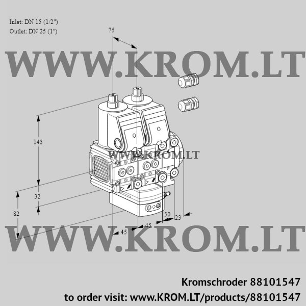 Kromschroder VCD 1E15R/25R05FND-100VWR3/PPPP/PPPP, 88101547 pressure regulator, 88101547