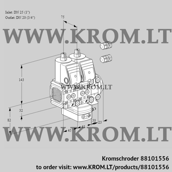 Kromschroder VCD 1E25R/20R05FND-50VWR3/PPPP/PPPP, 88101556 pressure regulator, 88101556