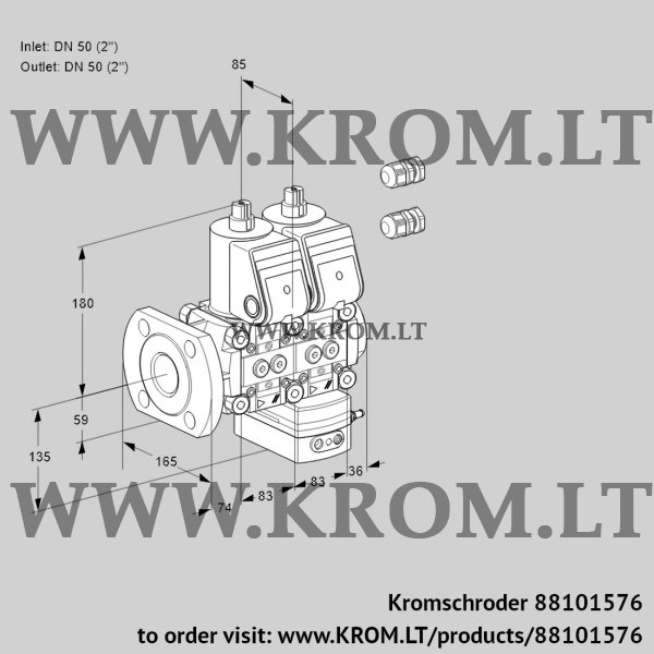 Kromschroder VCG 3E50F/50R05NGEWR3/PPPP/PPPP, 88101576 air/gas ratio control, 88101576