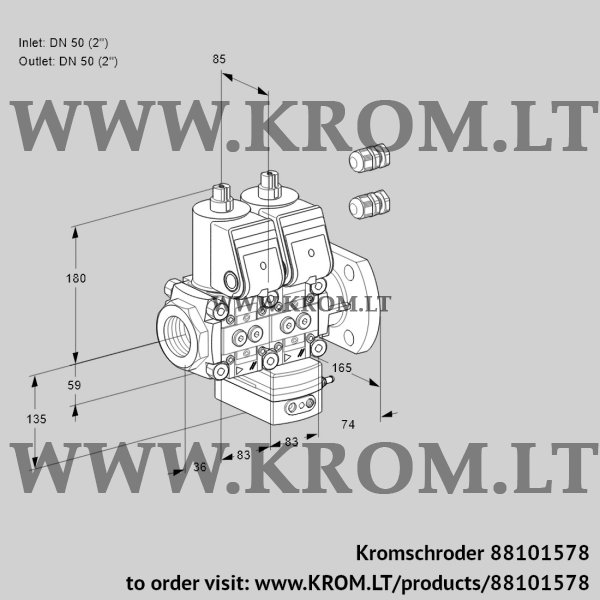 Kromschroder VCG 3E50R/50F05NGEWR3/PPPP/PPPP, 88101578 air/gas ratio control, 88101578