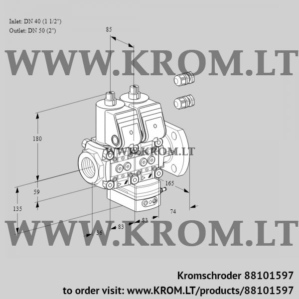 Kromschroder VCD 3E40R/50F05ND-100WR3/PPPP/PPPP, 88101597 pressure regulator, 88101597