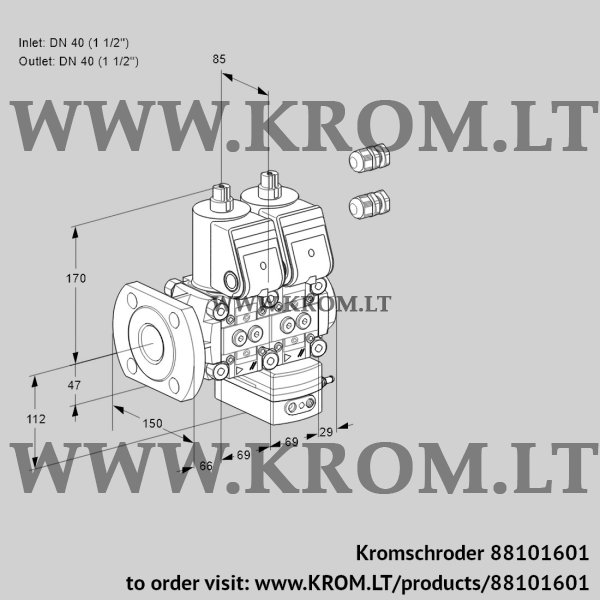 Kromschroder VCD 2E40F/40R05ND-50WR3/PPPP/PPPP, 88101601 pressure regulator, 88101601