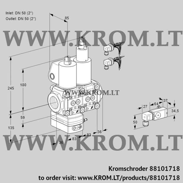 Kromschroder VCD 3E50R/50R05D-25LQL6/PPPP/1-PP, 88101718 pressure regulator, 88101718