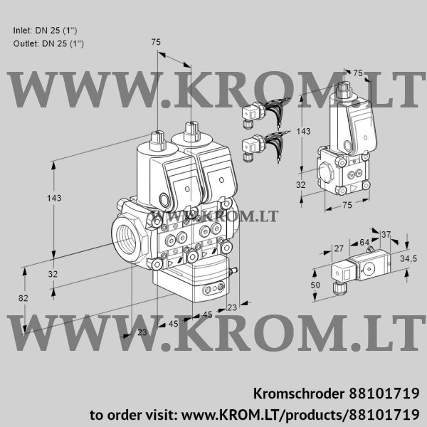 Kromschroder VCV 1E25R/25R05NVKWR6/1-PP/PPBS, 88101719 air/gas ratio control, 88101719