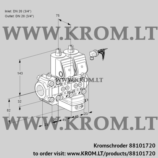 Kromschroder VCV 1E20R/20R05F2NVKWR/PPPP/PPPP, 88101720 air/gas ratio control, 88101720