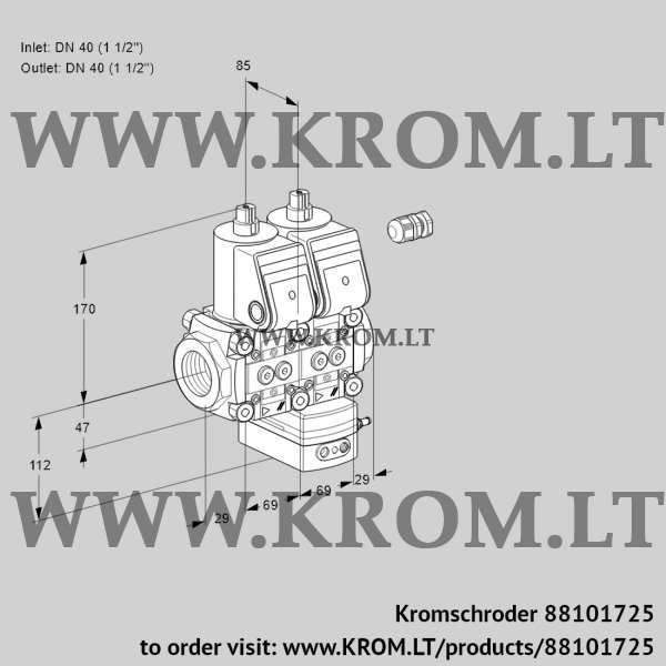 Kromschroder VCG 2E40R/40R05NGEKR/PPPP/PPPP, 88101725 air/gas ratio control, 88101725