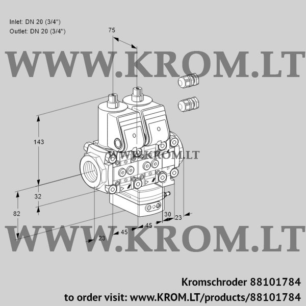 Kromschroder VCD 1E20R/20R05ND-100VWR3/PPPP/PPPP, 88101784 pressure regulator, 88101784