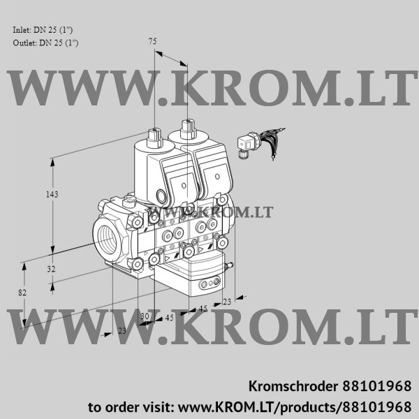 Kromschroder VCD 1E25R/25R05F3ND-50WR/PPPP/PPPP, 88101968 pressure regulator, 88101968