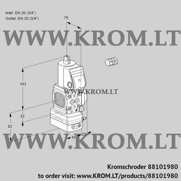 Kromschroder VAD 1E20R/20R05FD-100WR/PP/PP, 88101980 pressure regulator, 88101980