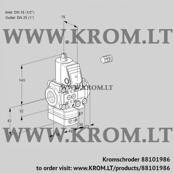 Kromschroder VAD 1E15R/25R05D-100VWR/PP/PP, 88101986 pressure regulator, 88101986