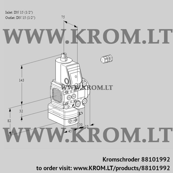 Kromschroder VAD 1E15R/15R05FD-100VWR/PP/PP, 88101992 pressure regulator, 88101992