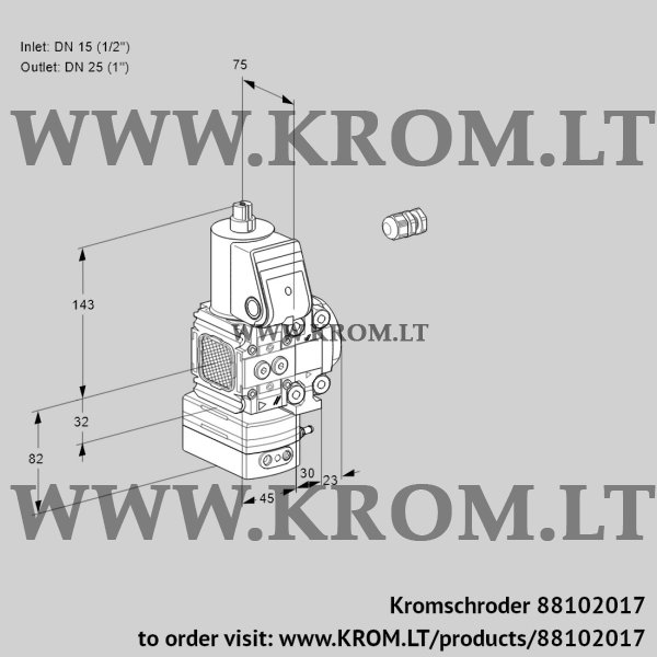 Kromschroder VAD 1E15R/25R05FD-25VWR/PP/PP, 88102017 pressure regulator, 88102017