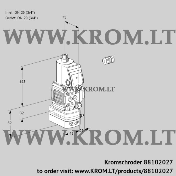 Kromschroder VAD 1E20R/20R05FD-50WR/PP/PP, 88102027 pressure regulator, 88102027