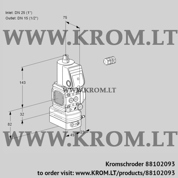 Kromschroder VAD 1E25R/15R05FD-50WR/PP/PP, 88102093 pressure regulator, 88102093