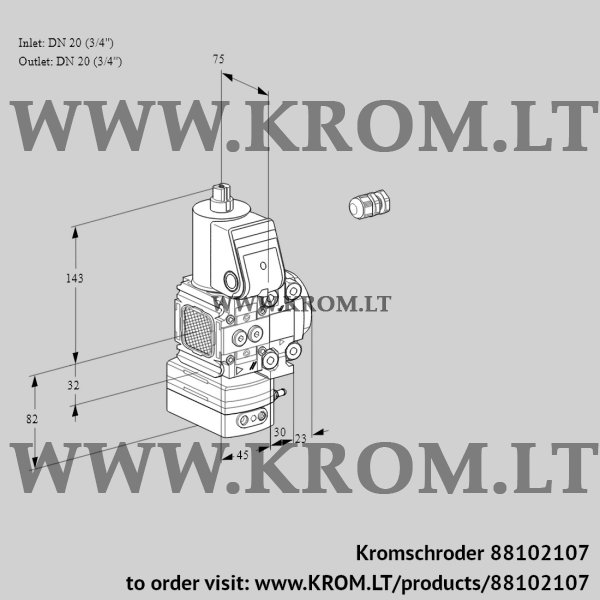 Kromschroder VAD 1E20R/20R05FD-50VWR/PP/PP, 88102107 pressure regulator, 88102107