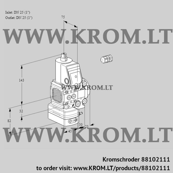 Kromschroder VAD 1E25R/25R05FD-50VWR/PP/PP, 88102111 pressure regulator, 88102111