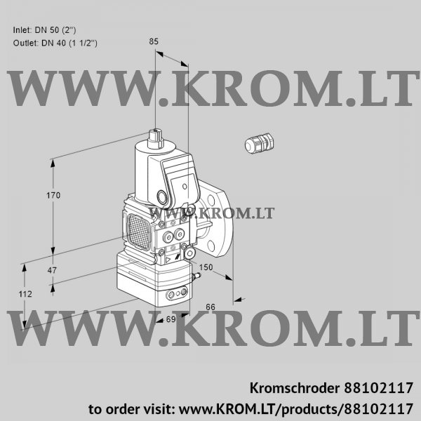 Kromschroder VAD 2E50R/40F05FD-100WR/PP/PP, 88102117 pressure regulator, 88102117