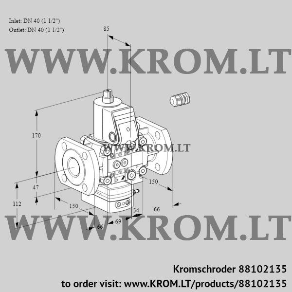 Kromschroder VAD 2E40F/40F05D-100VWR/PP/PP, 88102135 pressure regulator, 88102135