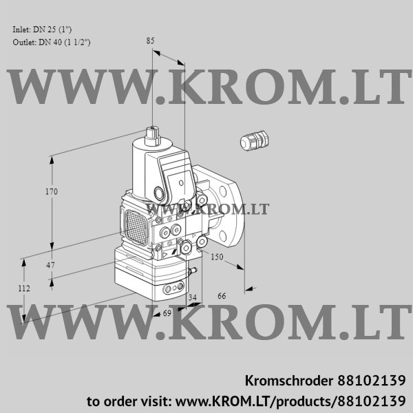 Kromschroder VAD 2E25R/40F05FD-100VWR/PP/PP, 88102139 pressure regulator, 88102139