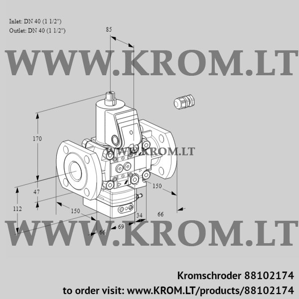 Kromschroder VAD 2E40F/40F05D-25VWR/PP/PP, 88102174 pressure regulator, 88102174