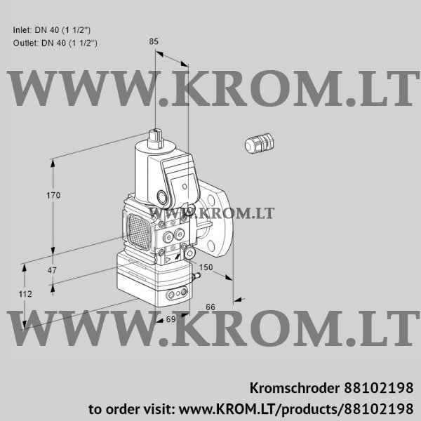 Kromschroder VAD 2E40F/40F05FD-50WR/PP/PP, 88102198 pressure regulator, 88102198