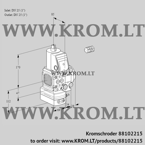 Kromschroder VAD 2E25R/25R05FD-50VWR/PP/PP, 88102215 pressure regulator, 88102215