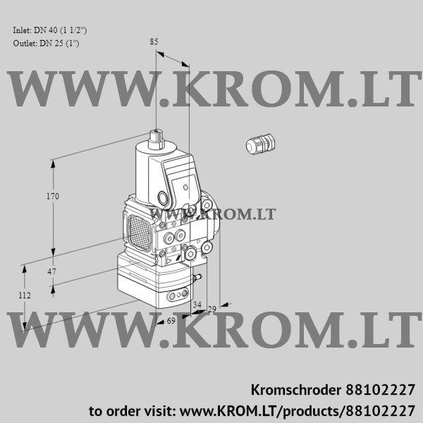 Kromschroder VAD 2E40F/25R05FD-50VWR/PP/PP, 88102227 pressure regulator, 88102227