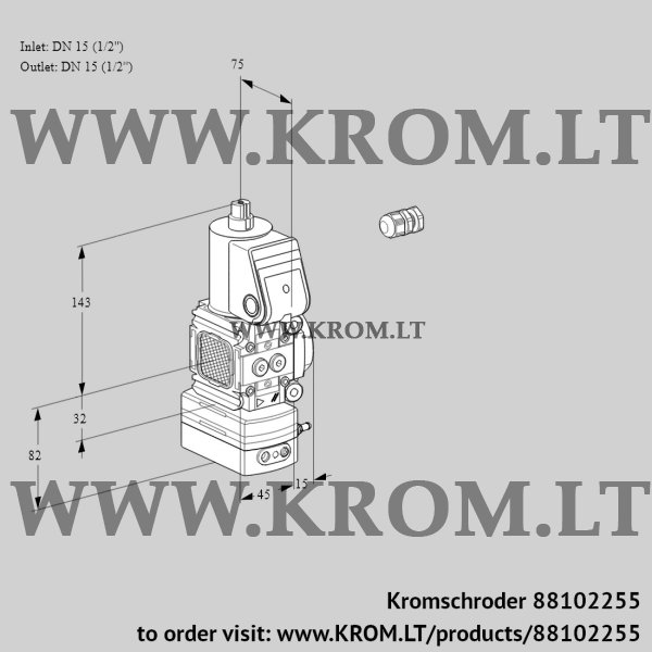 Kromschroder VAG 1E15R/15R05FGEWR/PP/PP, 88102255 air/gas ratio control, 88102255