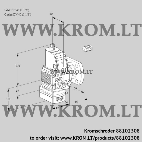 Kromschroder VAG 2E40R/40F05FGEVWR/PP/PP, 88102308 air/gas ratio control, 88102308