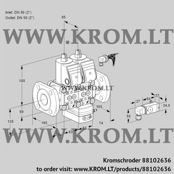 Kromschroder VCD 3E50F/50F05ND-50WR/2-PP/PPPP, 88102636 pressure regulator, 88102636