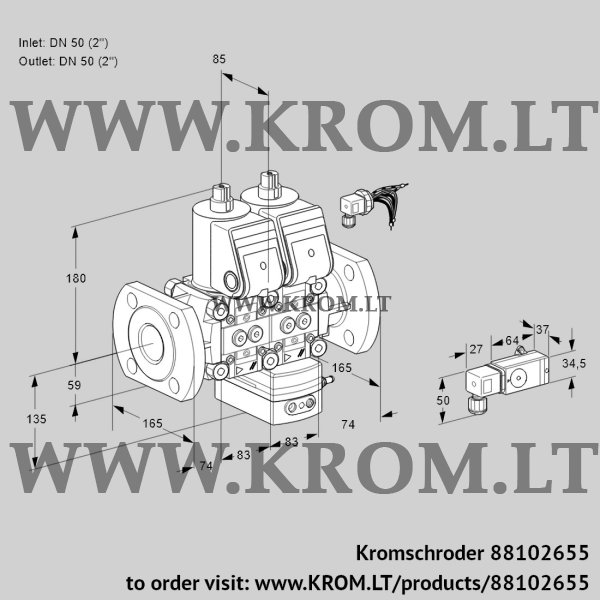 Kromschroder VCD 3E50F/50F05ND-50WR/3-PP/PPPP, 88102655 pressure regulator, 88102655