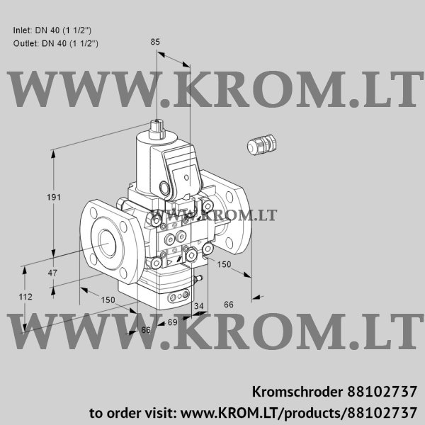 Kromschroder VAH 2E40F/40F05HEVWSR/PP/PP, 88102737 flow rate regulator, 88102737