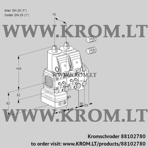 Kromschroder VCG 1E25R/25R05FGENVWR3/MMMM/PPPP, 88102780 air/gas ratio control, 88102780