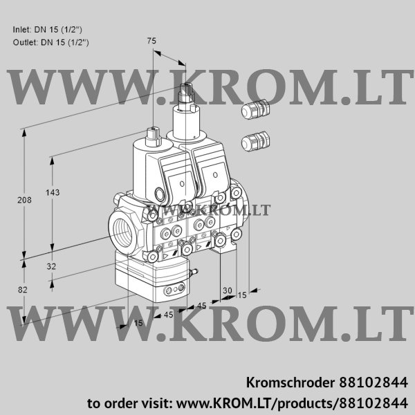 Kromschroder VCD 1E15R/15R05D-50LVWR3/PPPP/PPPP, 88102844 pressure regulator, 88102844