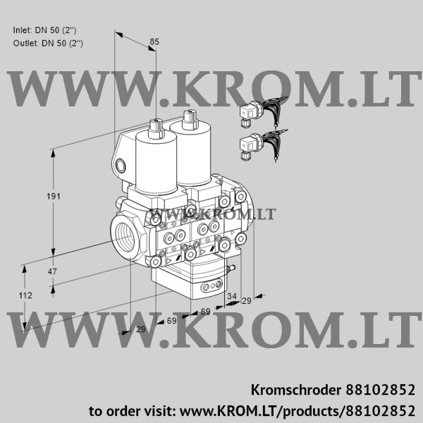 Kromschroder VCG 2E50R/50R05NGEVWSL8/PPPP/PPPP, 88102852 air/gas ratio control, 88102852