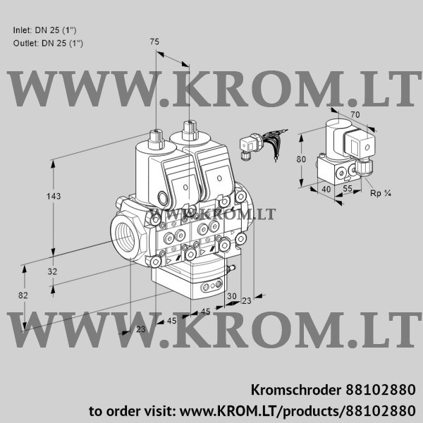 Kromschroder VCG 1E25R/25R05NGEVQR/PPPP/PPZY, 88102880 air/gas ratio control, 88102880